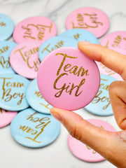 Team Boy & Team Girl Baby Shower Brooch