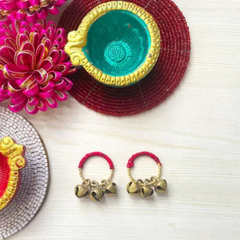 Brass Ghungroo Kadi Finger Rings Pair