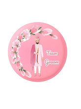 Team Groom Pink Weeding Brooch