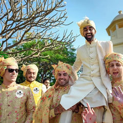 Team Groom With Flower Pattern Weeding Brooch
