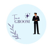 Light Blue Team Groom Weeding Brooch