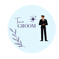 Light Blue Team Groom Weeding Brooch