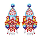 Maa Durga Handmade Beaded Earring