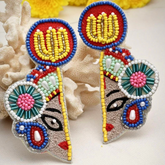 Maa Durga Trisul Handmade Beaded Earring