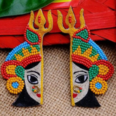 Maa Golden Handmade Beaded Earring