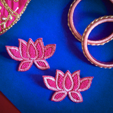 Pink Lotus Handmade Beaded Earring