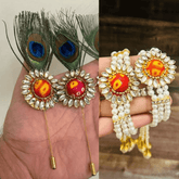 Bandhej Weeding Brooch Bracelate Combo