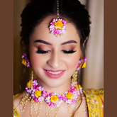 Pink And yellow Necklace Set