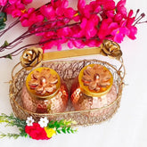 Metal Basket With Two Bowl Set