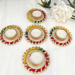 Handcrafted Multicolor Round Tealight Holders