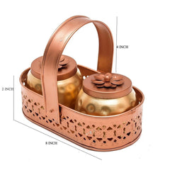 Metal Basket With Two Bowl Set