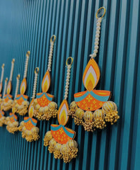 Handcrafted Diya Design Pearl Latkan Toran - Set of 2