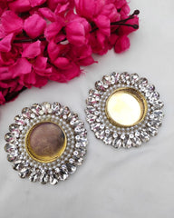 Handcrafted White Round Tealight Holders – Set of 2