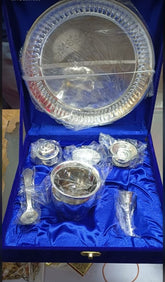 Premium Silver Pooja Thali Set with Accessories