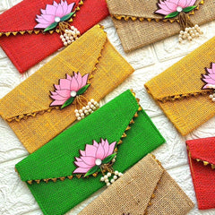Jute Envelope with Lotus