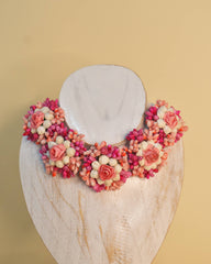 Dashing Pink And Orang Necklace Set