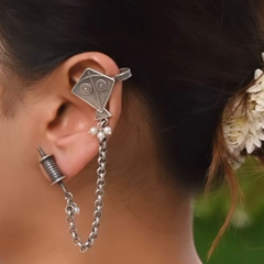 # Kai Po Che Silver Ethnic Boho Style Ear Cuffs