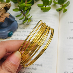 Zoya Multi-Strand Wire Ball Brass Cuff 8K Gold Plated