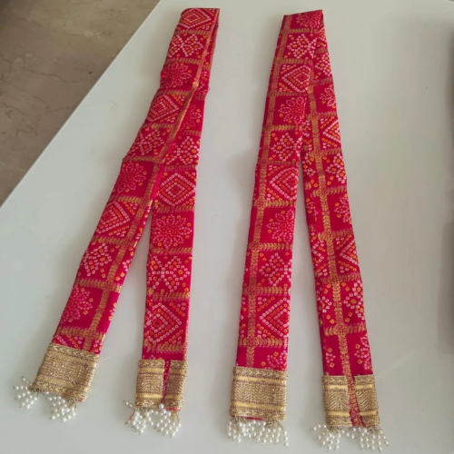 Bandhej With Golden Print Welcome Dupatta