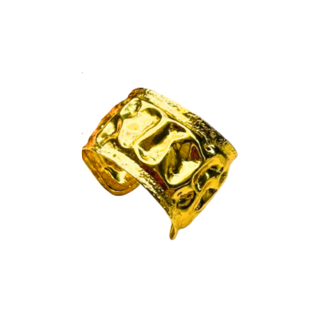 Chunky Bracelet: Brass Cuff 18K Gold Plated