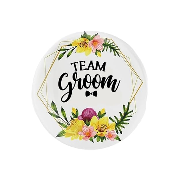 Team Groom With Flower Pattern Weeding Brooch