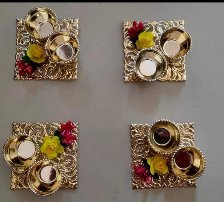 Square Tilak Plate with Stink 4x4 Inches