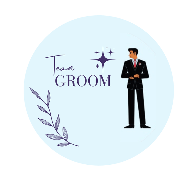 Light Blue Team Groom Weeding Brooch