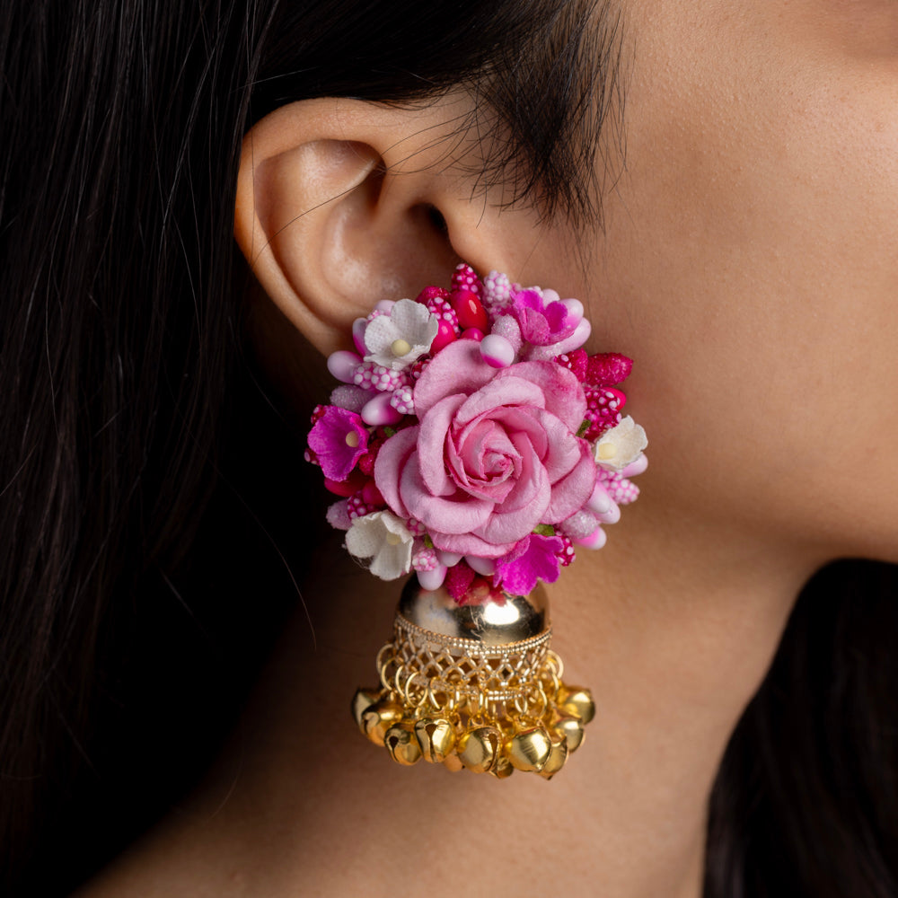 Pink Rose Necklace Set