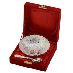 German Silver 1 Bowl 1 Spoon Set With Box