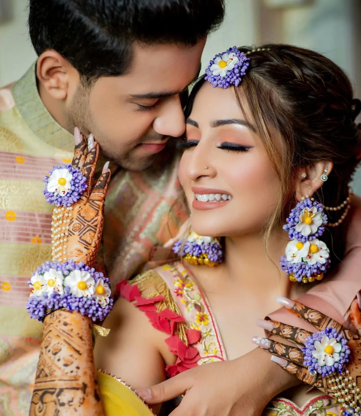 White & Lavender Floral Necklace Set 🌸💜