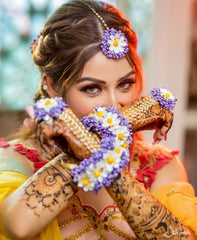 White & Lavender Floral Necklace Set 🌸💜