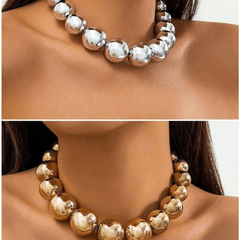 Golden and Silver Pearl Necklace Combo