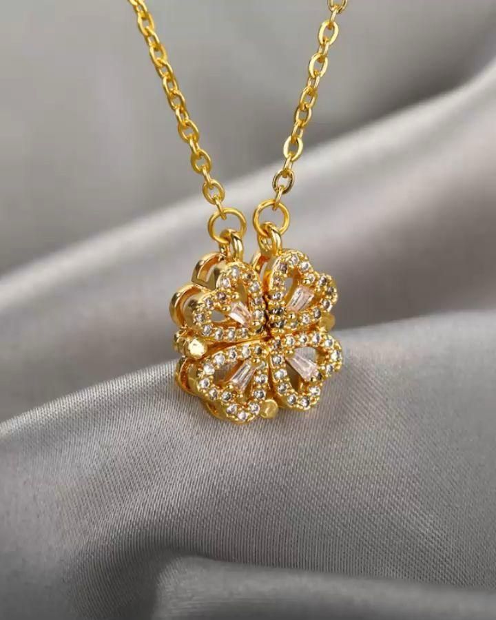 4-in-1 Magnetic Rose Gold Heart Chain