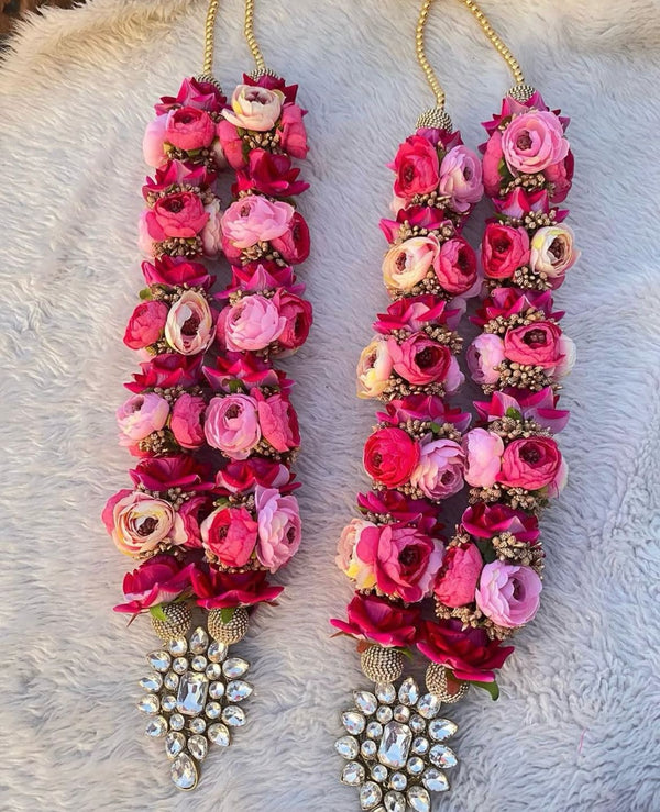 Wedding Varmala Artificial Flower Pink Red