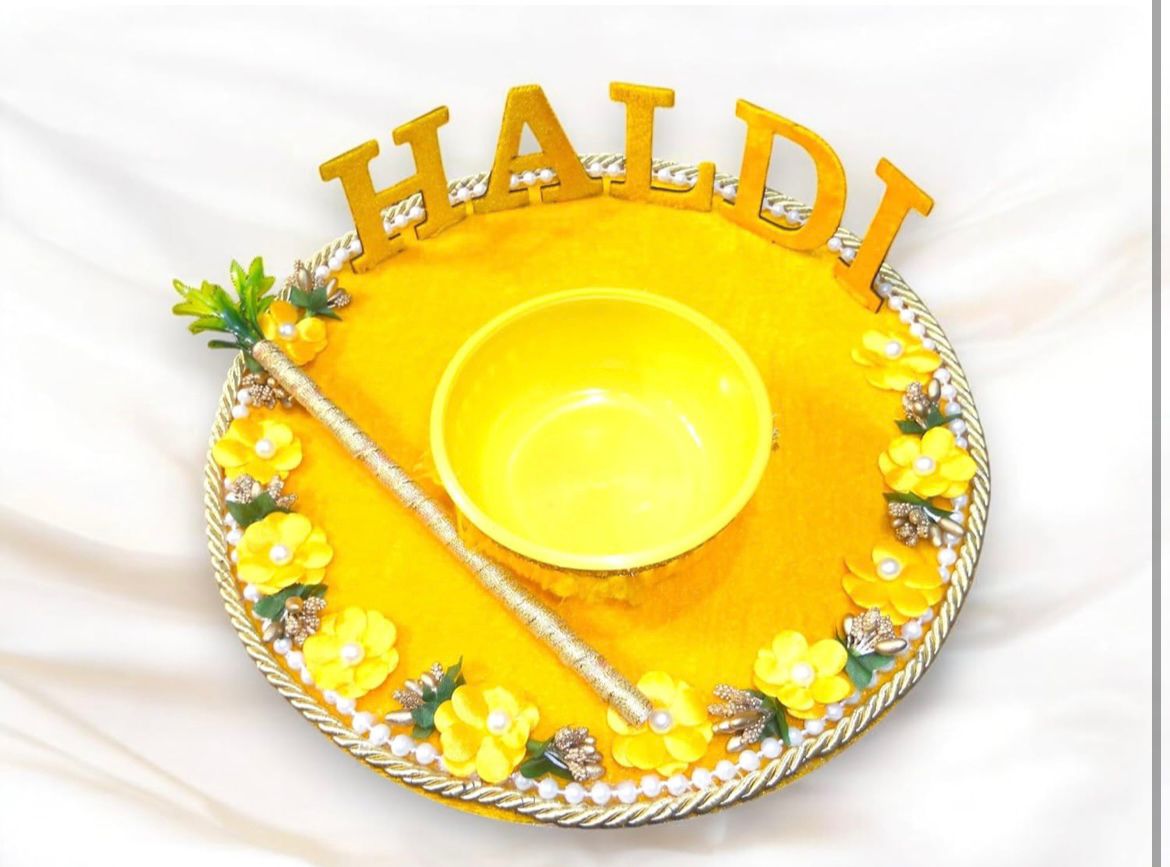 Haldi Plate Bowl And Stick