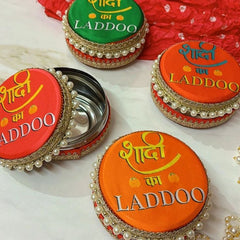 Decorated Ladoo Box Set of 4 Mix Colour