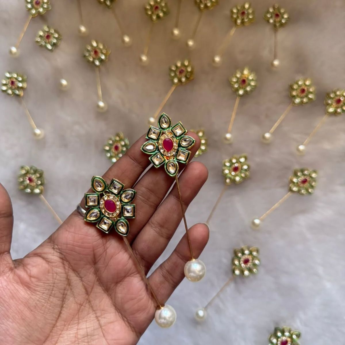 Kundan Weeding Brooch with Lapel Pin
