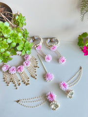 Pink Flower Necklace Set