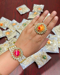 Bandhani Bracelete with Ring Mix Colour