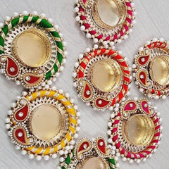 Handcrafted Multicolor Round Tealight Holders
