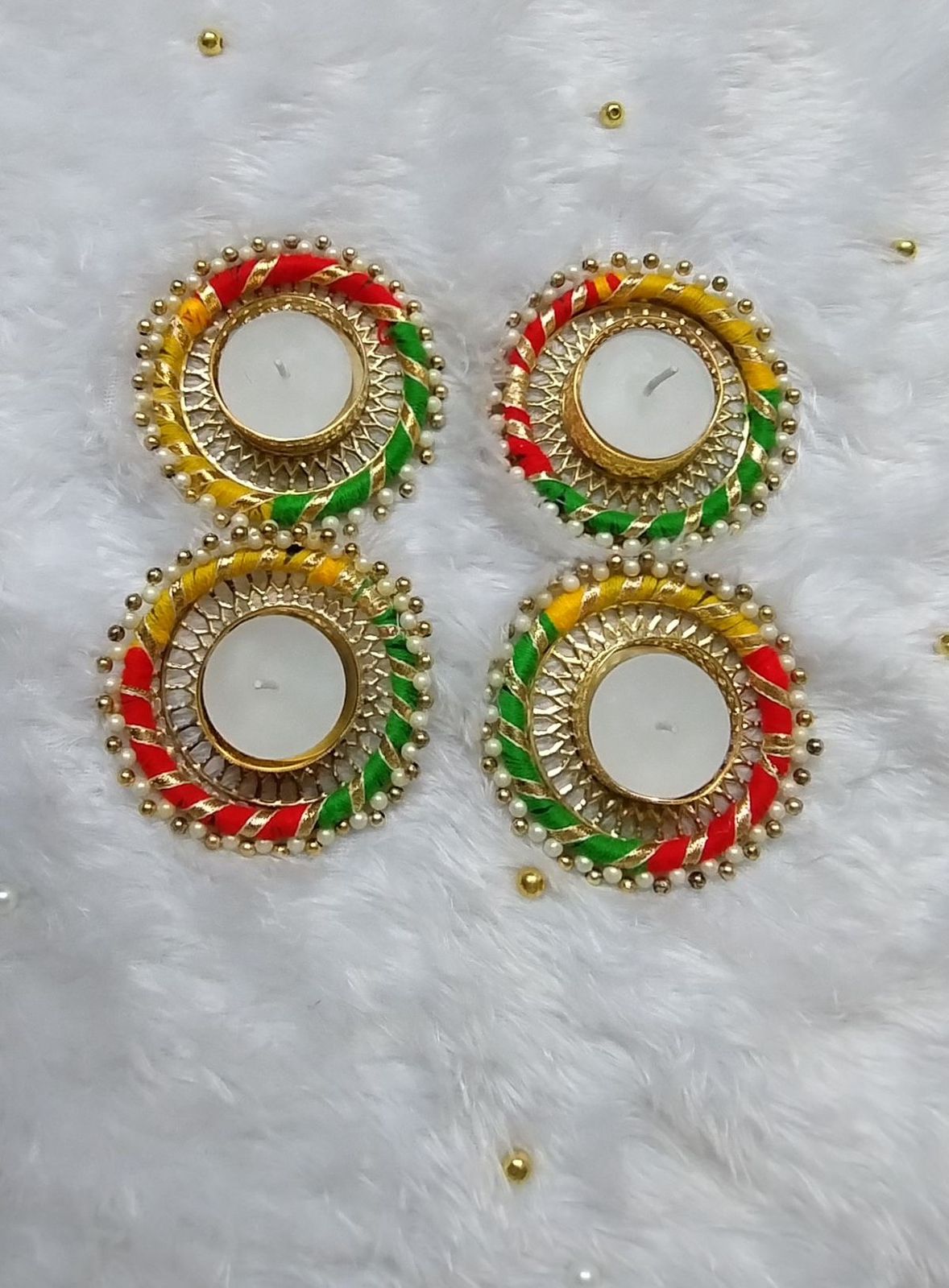 Handcrafted Multicolor Round Tealight Holders