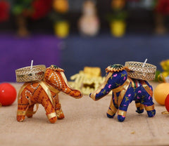 Decorative Fabric Elephant Tealight Candle Holders