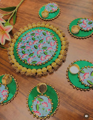 Traditional 7-Piece Rangoli Mat Set – Reusable Floor Decoration for Festivals & Events