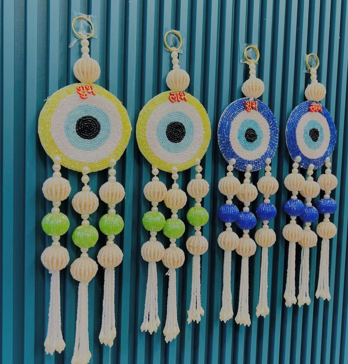 Evil Eye Shubh Labh Wall Hanging – Protective & Auspicious Home Decor for Entrance & Gifting