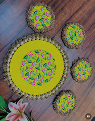 Traditional 7-Piece Rangoli Mat Set – Reusable Floor Decoration for Festivals & Events